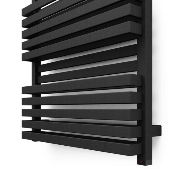 TERMA Quadrus Bold One dizajnový radiátor 1185x450 farba Metallic Black detail