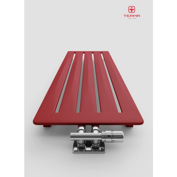 TERMA Aero V dizajnový radiátor 1500x410 farba Metallic Red verzia - voda