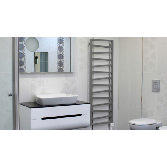 TERMA Zigzag elekrický kúpeľňový radiátor 1310x500 - interiérový dizajn