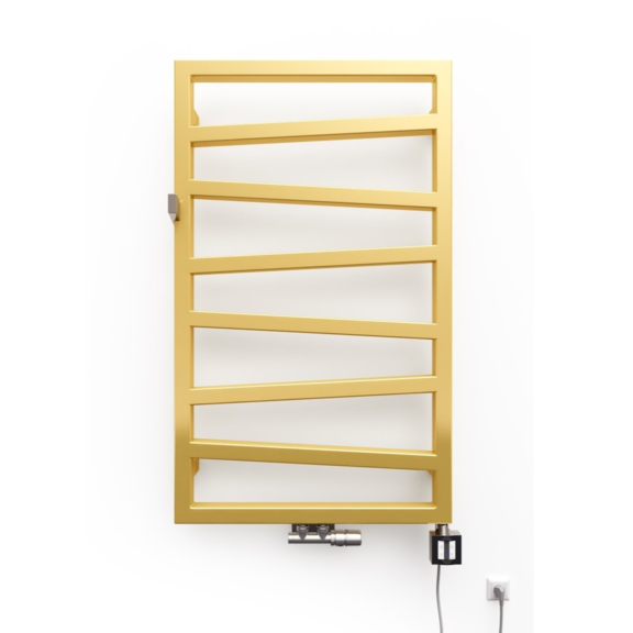 TERMA Zigzag elekrický kúpeľňový radiátor 835x500 farba Gold Gloss