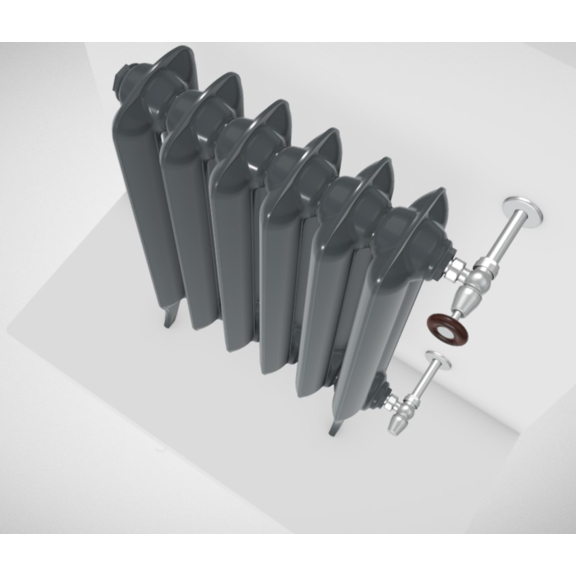 TERMA Plain retro radiátor farba Flat Black stojaci pod okno