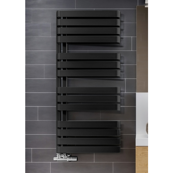 TERMA Warp S dizajnový radiátor 1110x500 farba Metallic Black