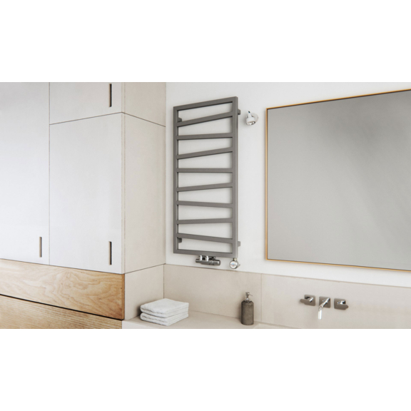 TERMA Zigzag elekrický kúpeľňový radiátor 1070x500 farba Metallic Stone