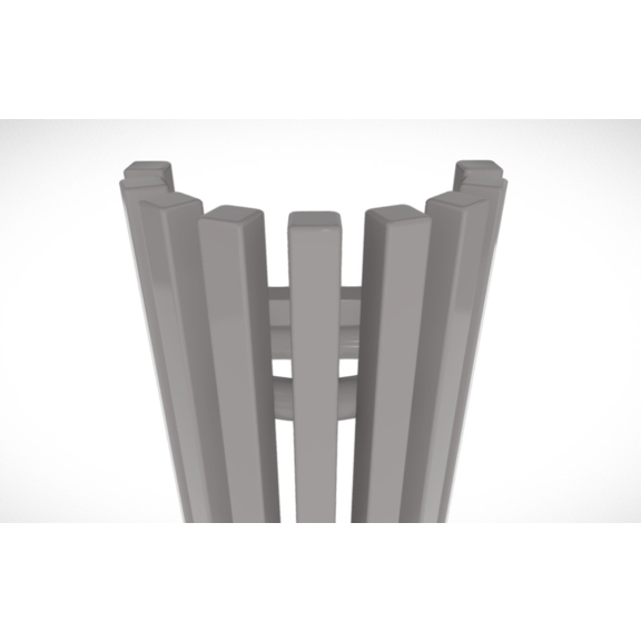 TERMA Triga ANC E rohový dizajnový radiátor 1700x280 farba RAL7036 - polkruh