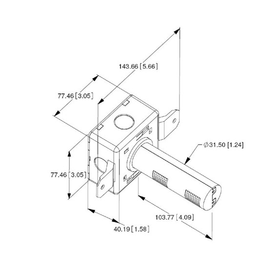 Systemair-1 CO2 L=100mm snímač - Rozmery