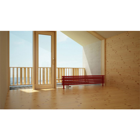 TERMA Tune HSD dizajnový radiátor pod okno 390x1400 RAL3020 moderný interiér