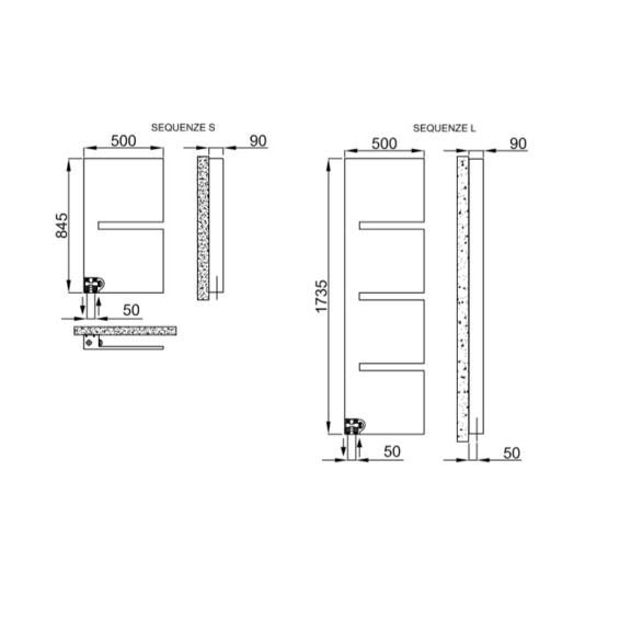 IRSAP Sequenze dizajnový radiátor 2 veľkosti