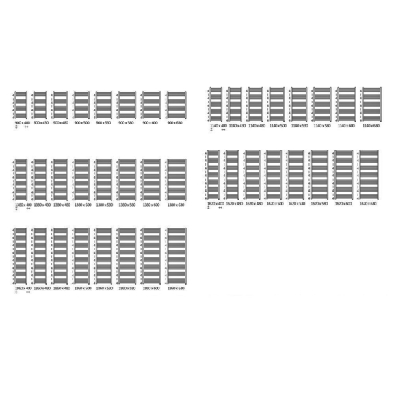 TERMA Fiona One kúpeľňový radiátor Dostupné veľkosti