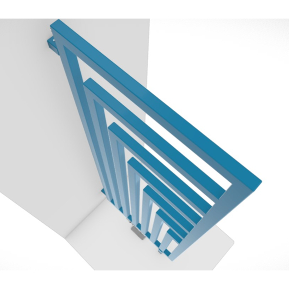 TERMA Angus DW dizajnový radiátor RAL5012 pohľad zhora