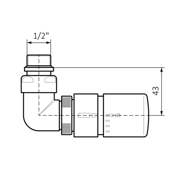 Terma trojosá termostatická sada ventilov s možnosťou kombinovaného pripojenia - rozmery