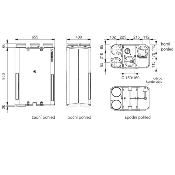 Soler & Palau EHR 300 Akor standar - rozmery