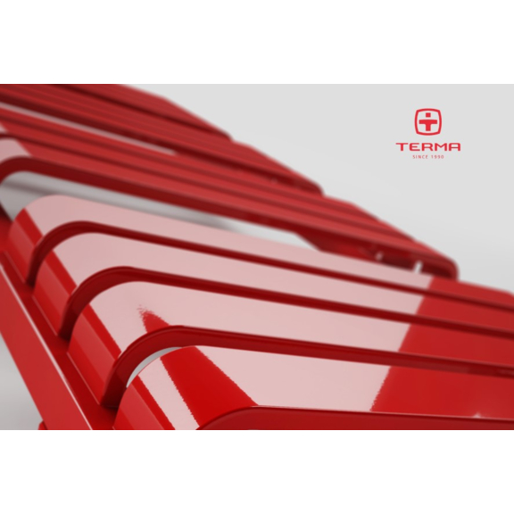 TERMA Warp T dizajnový radiátor - RAL3028 - detail