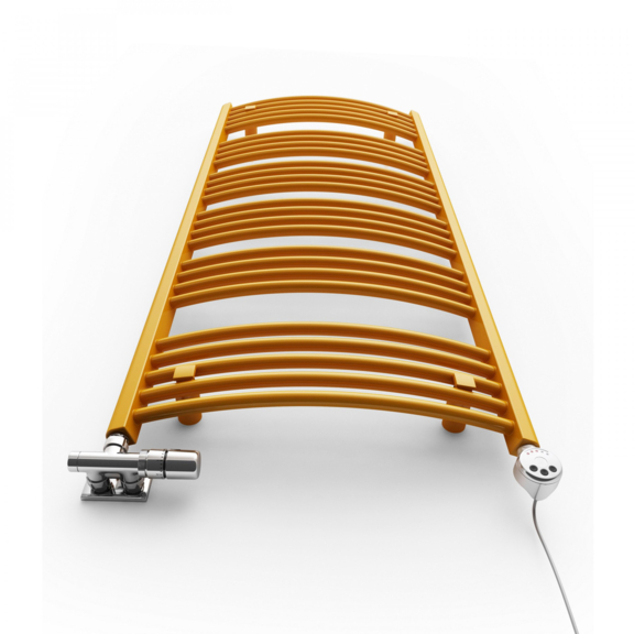 TERMA Domi elektrický kúpeľňový radiátor 1116x500 RAL1007 detail