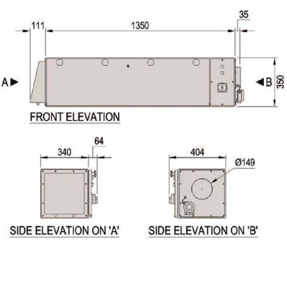 Purified Air UV-O 1000 - rozmery