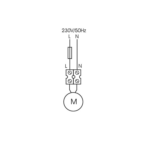 Okenný ventilátor HCM 150 - schéma zapojenia