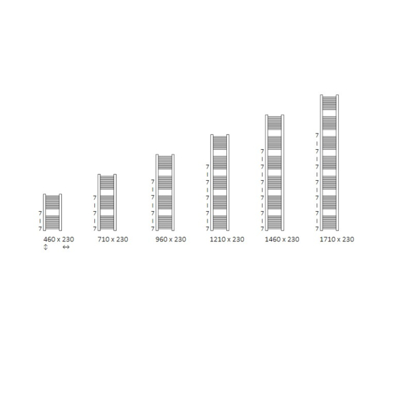 TERMA Mike dizajnový radiátor Dostupné rozmery 2