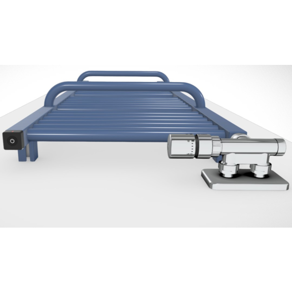 TERMA Lima ONE kúpeľňový radiátor 1140x400 farba Blueberry detail podhľad