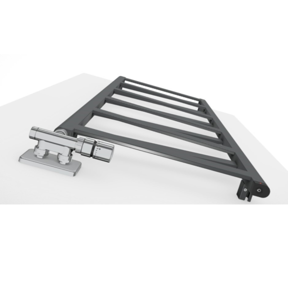 TERMA Vipera ONE dizajnový radiátor 1230x500 farba Granite detail zdola