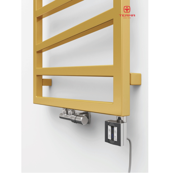 TERMA Zigzag elekrický kúpeľňový radiátor 835x500 farba Gold Gloss - detail