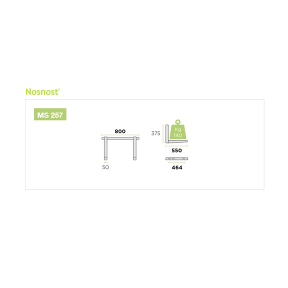 MS 257 Nastaviteľná konzola pre nástennú montáž nosnosť