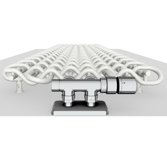 TERMA PLC V dizajnový radiátor 1800x463 farba Sweet Sugar - zdola