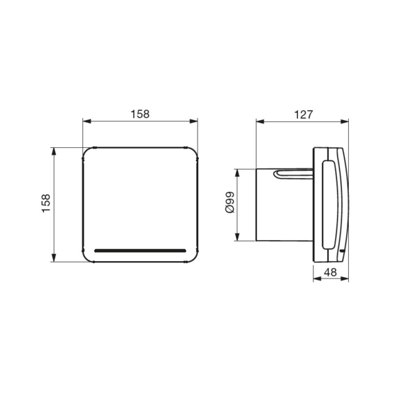 Ventilátor ECOAIR SLC Ecowatt - rozmery