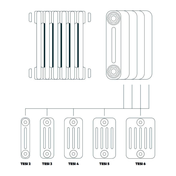 IRSAP Tesi oceľový článkový radiátor