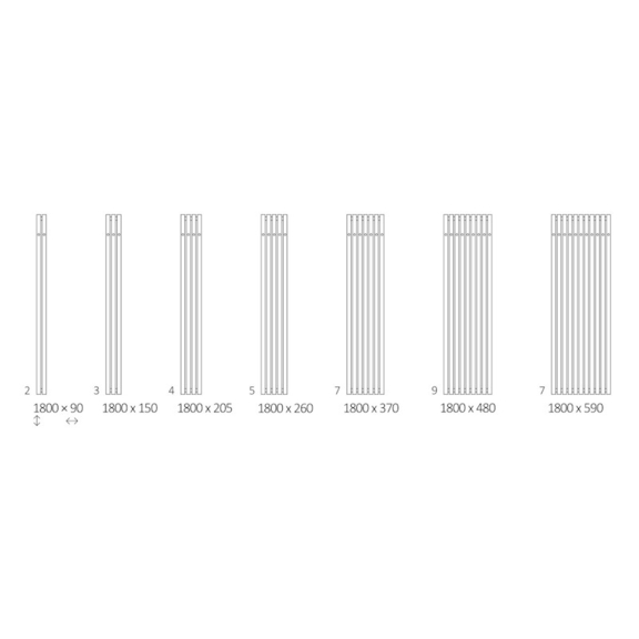 Terma Rolo Hanger dizajnový radiátor - rozmery
