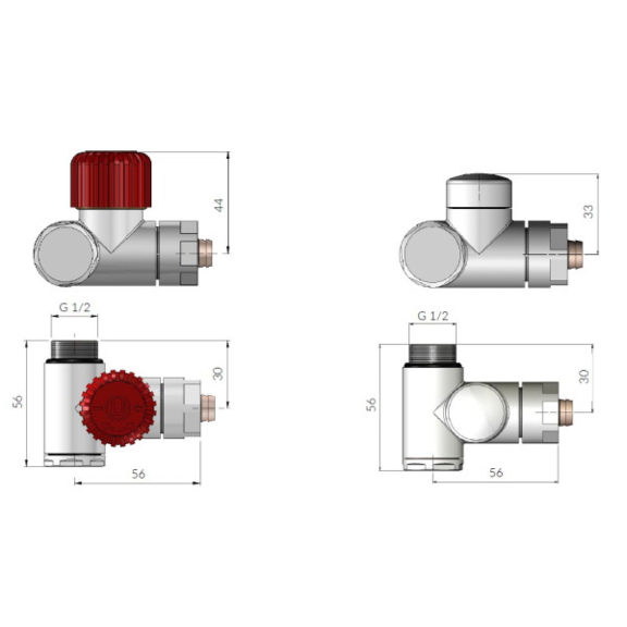 Terma uhlová termostatická sada s možnosťou kombinovaného pripojenia