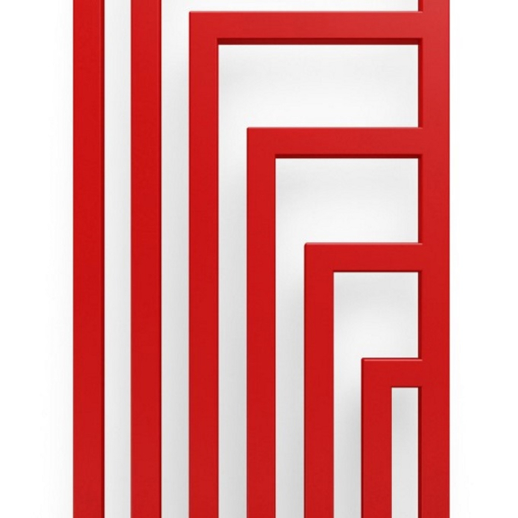 TERMA Angus V dizajnový radiátor farba RAL3020 detail