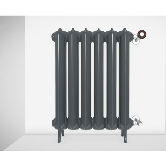 TERMA Plain retro radiátor farba Flat Black stojaci
