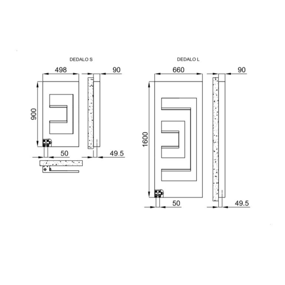 RSAP Dedalo dizajnový radiátor 2 veľkosti