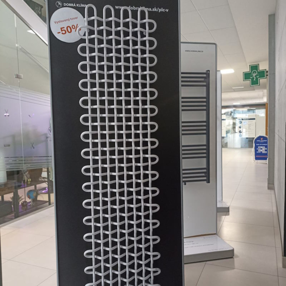 TERMA PLC V vodný dizajnový radiátor - showroomový radiátor