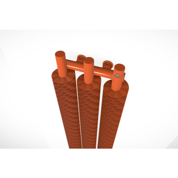 TERMA Ribbon V E dizajnový radiátor 1800x290 RAL2004 detail