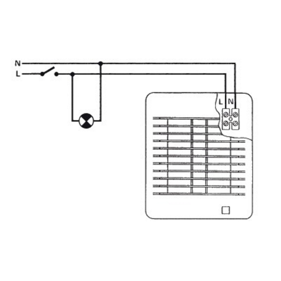 Soler & Palau EB 100 N S IPX4 malý radiálny ventilátor - pripojenie k sieti