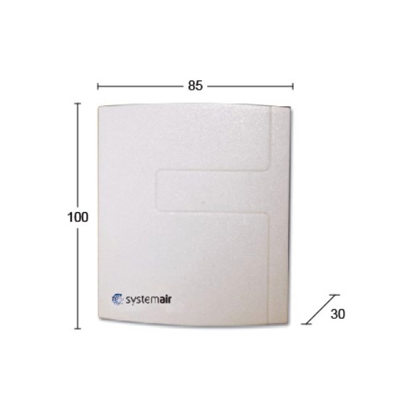 Systemair CO2RT-R-D snímač koncentrácie CO2 - rozmery
