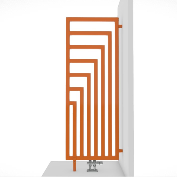 TERMA Angus DW dizajnový radiátor RAL7012 geometrický vzor