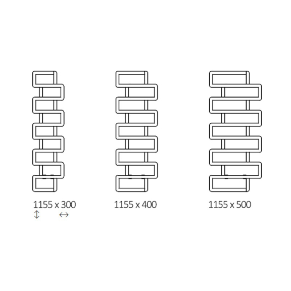 Terma Bookie dizajnový radiátor - rozmery