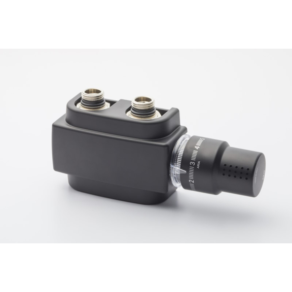 SR univerzálny stredový ventil s termostatickou hlavicou Aria a Krytom - Čierna