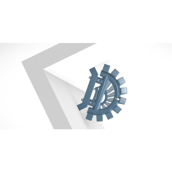 TERMA Triga ANC dizajnový rohový radiátor RAL 5024 pohľad zhora