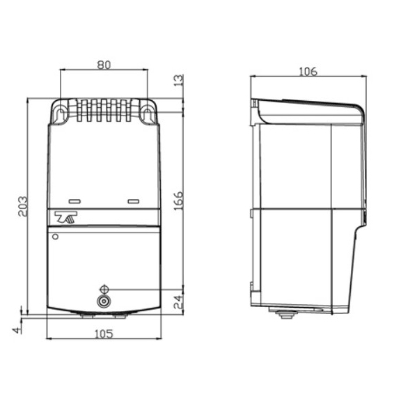 Systemair REU 1.5 regulátor pre kruhové ventilátory - rozmery