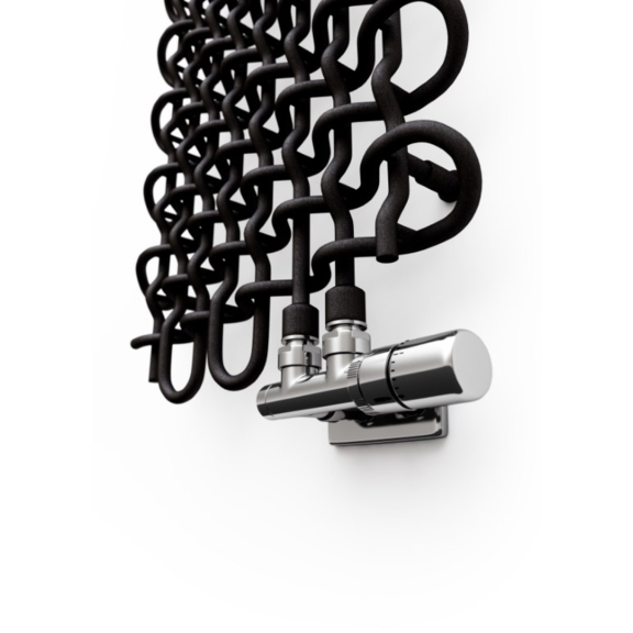 TERMA PLC V dizajnový radiátor 1800x463 farba Black Pepper detail