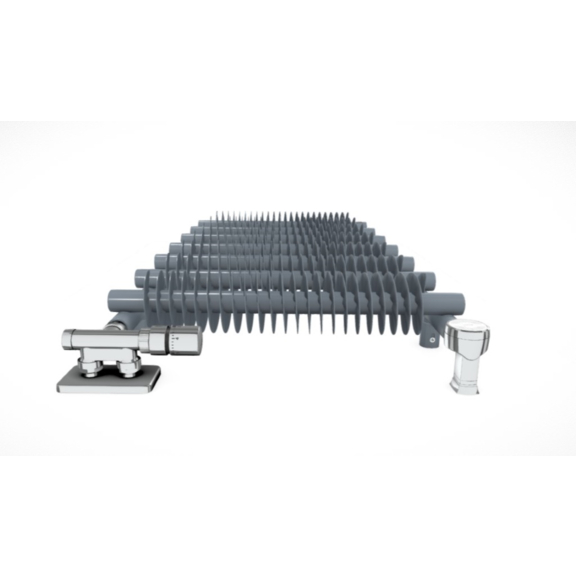 TERMA Ribbon T retro radiátor 930x500 Salt&Pepper detail ovládanie