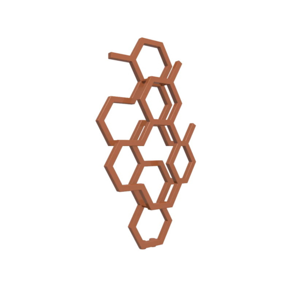 Terma Hex vertikálny dizajnový radiátor Bright Copper