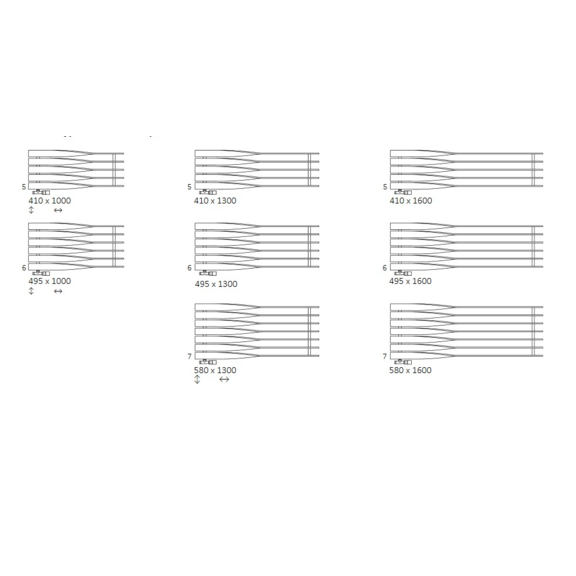 TERMA Cyklon H dizajnový radiátor Dostupné veľkosti