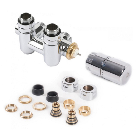 Terma pravý stredový rohový ventil pre kombinované pripojenie