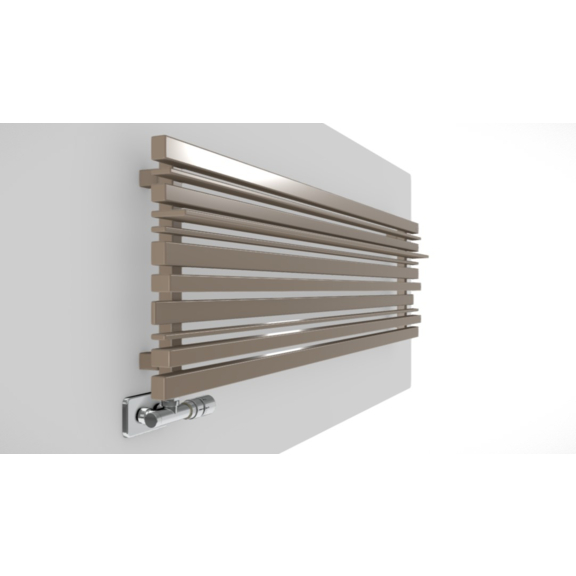 TERMA Sherwood H radiátor pod okno RAL1014 celok zboku