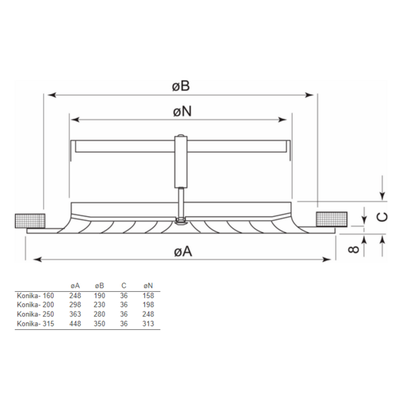 KONIKA difuzor rozmery