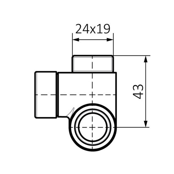 Terma trojosá termostatická sada ventilov s možnosťou kombinovaného pripojenia - rozmery