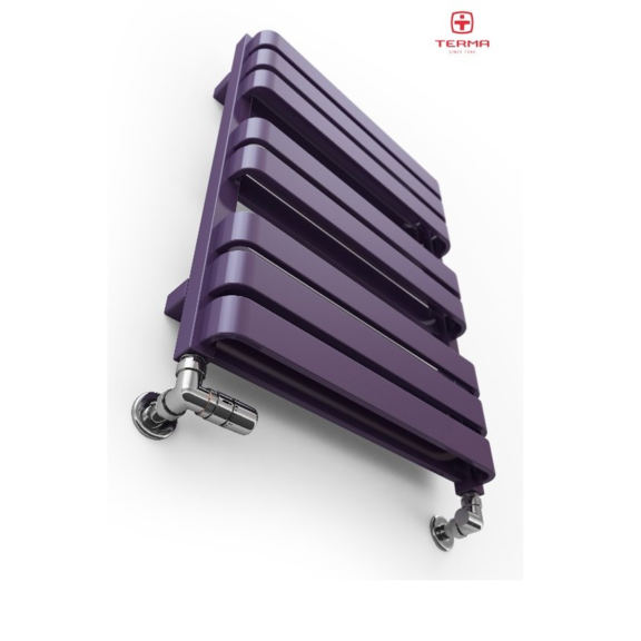 TERMA Warp T Bold dizajnový radiátor 655x500 RAL 4005 z podhľadu